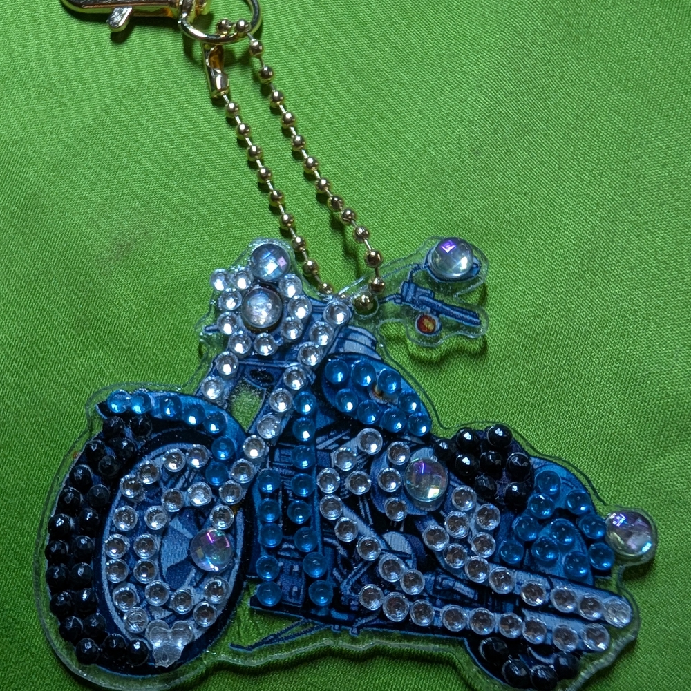 5 For $10 Double Sided Crystal Motorcycle Keychain